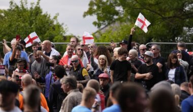 Migrant hotel protests spread as demonstration held over 'male only' plan for housing near Heathrow Airport