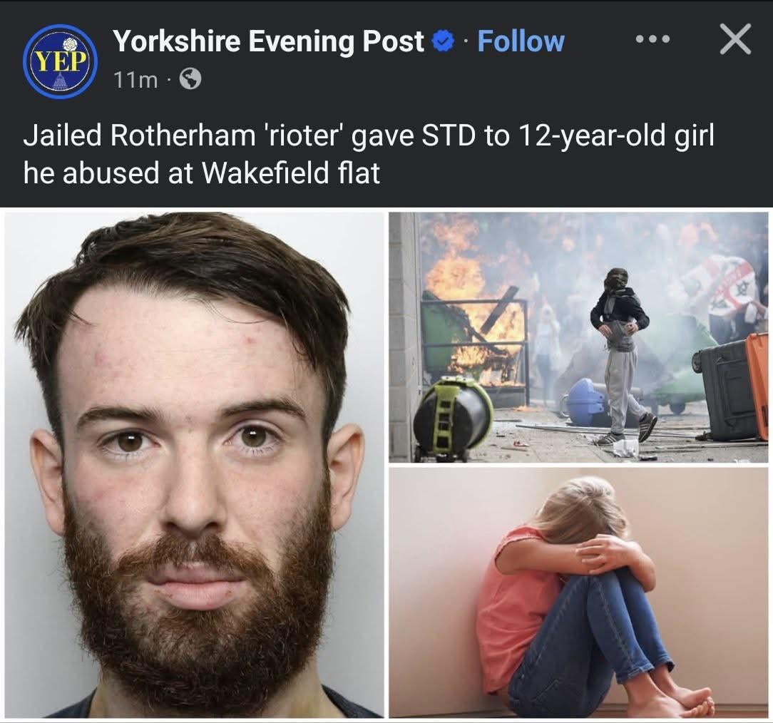 Rotherham Rioter, James Wood, jailed for child sexual abuse.