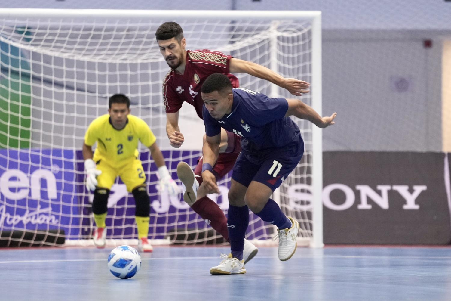 Thailand's Muhammad Osamanmusa in action against Belarus. PR