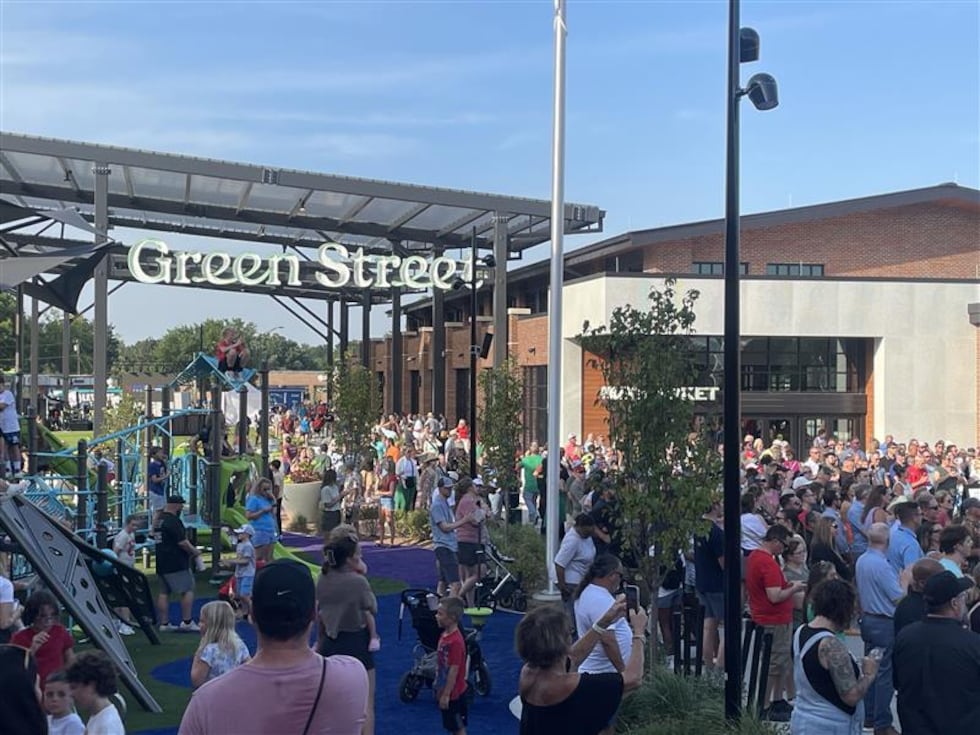 People packed downtown Lee’s Summit Friday night for the grand opening of Green Street, an...