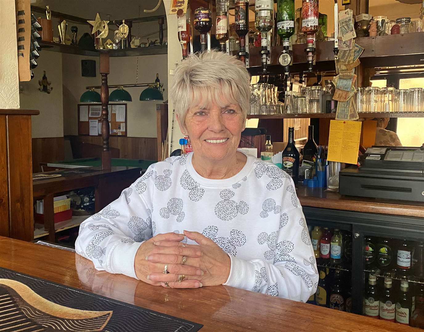 Carol Morris in February 2022, on the 40th anniversary of her running the Malvern Inn in Dover