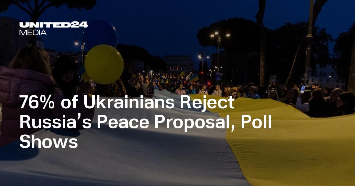 76% of Ukrainians Reject Russia’s Peace Proposal, Poll Shows