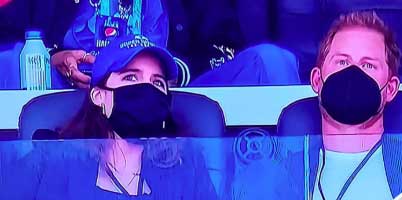 Prince Harry and Princess Eugenie at Super Bowl 2022