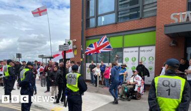 Swindon migrant hotel sees protest and counter-protest