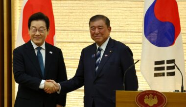 South Korean president visits Japan on ties