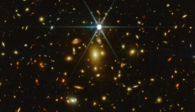 a deep field image showing many stars and galaxies