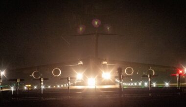 US Air Force’s C-5M Super Galaxy lands at Auckland’s Whenuapai air base
