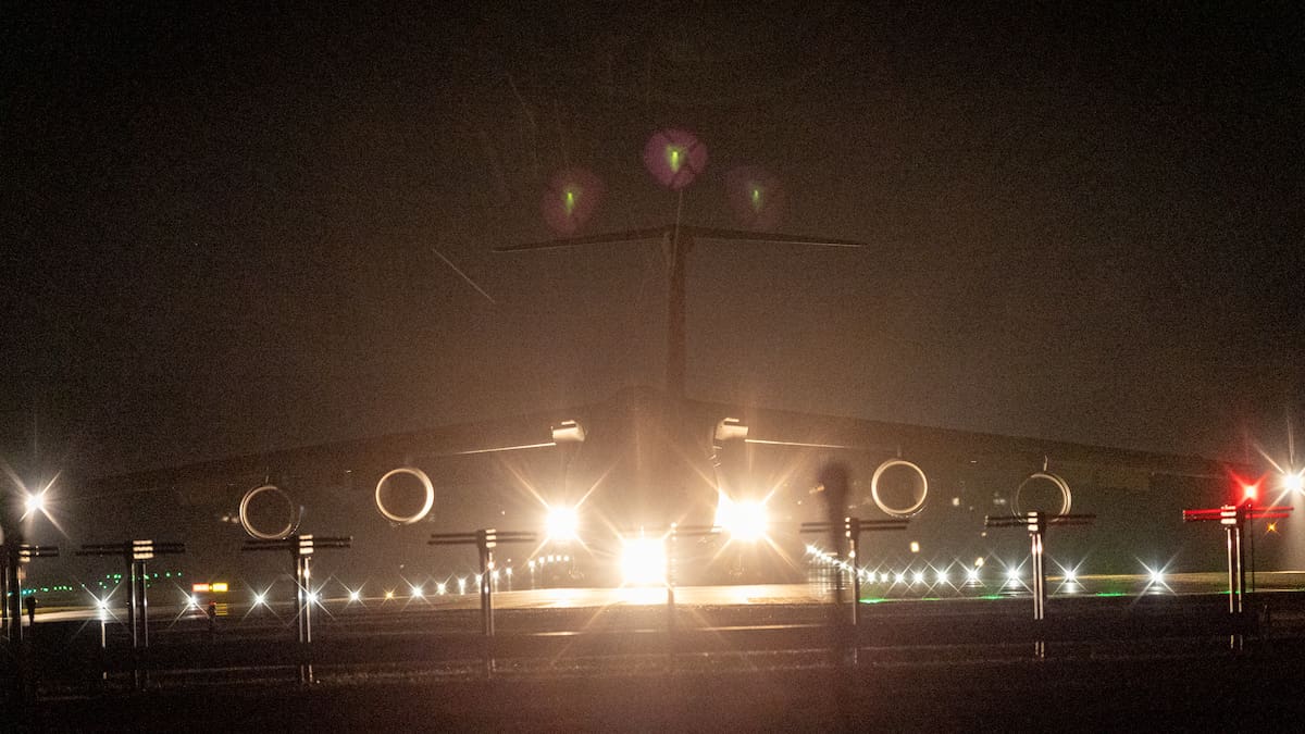 US Air Force’s C-5M Super Galaxy lands at Auckland’s Whenuapai air base