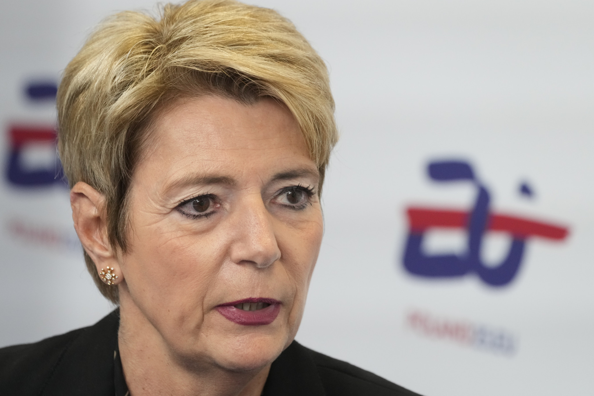Karin Keller-Sutter, présidente de la Confédération suisse, lors d’une réunion informelle à Varsovie, Pologne, le 11 avril 2025. Karin Keller-Sutter, présidente de la Confédération suisse, lors d’une réunion informelle à Varsovie, Pologne, le 11 avril 2025.