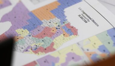 A map of U.S House Districts proposed for a mid-decade Texas redistricting at a legislative hearing in the state capitol in Austin on Aug. 1, 2025. (AP)