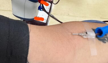 Currently giving blood. If you’re thinking of doing it here’s a reminder to book now.