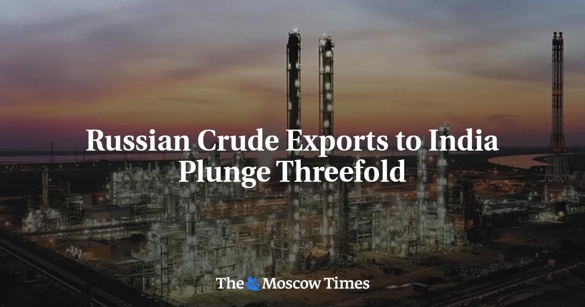 Russian Crude Exports to India Plunge Threefold - The Moscow Times
