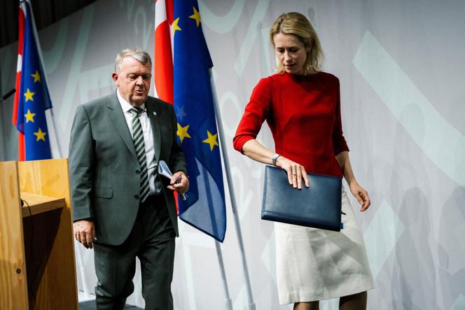 Danish Foreign Minister Lars Lokke Rasmussen and the European Union's top diplomat Kaja Kallas at a press conference in Copenhagen on August 30, 2025.