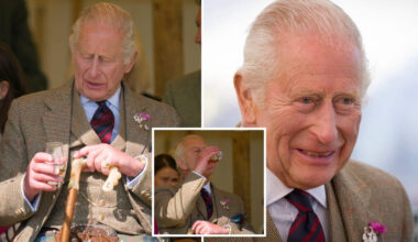 King spotted enjoying whisky at Highland Games before bombshell Andrew and Harry fight...