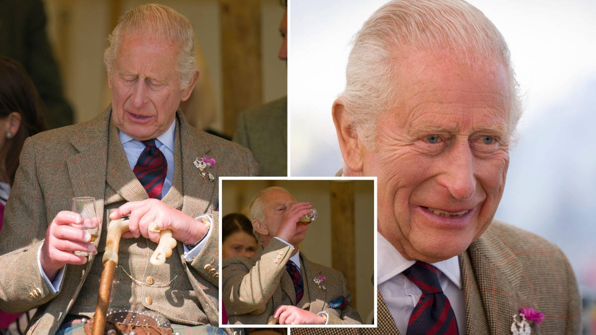 King spotted enjoying whisky at Highland Games before bombshell Andrew and Harry fight...
