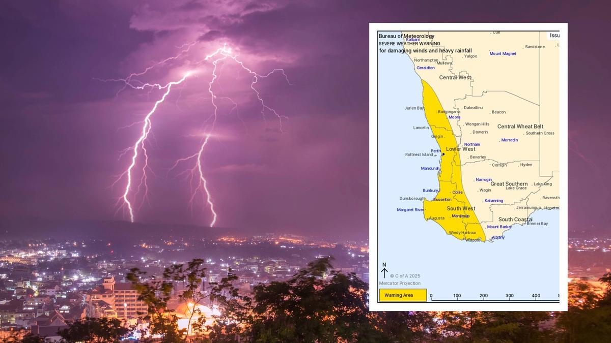 WA and Perth weather: West Aussies told to brace for severe 100km/h wind and rain as severe warning issued