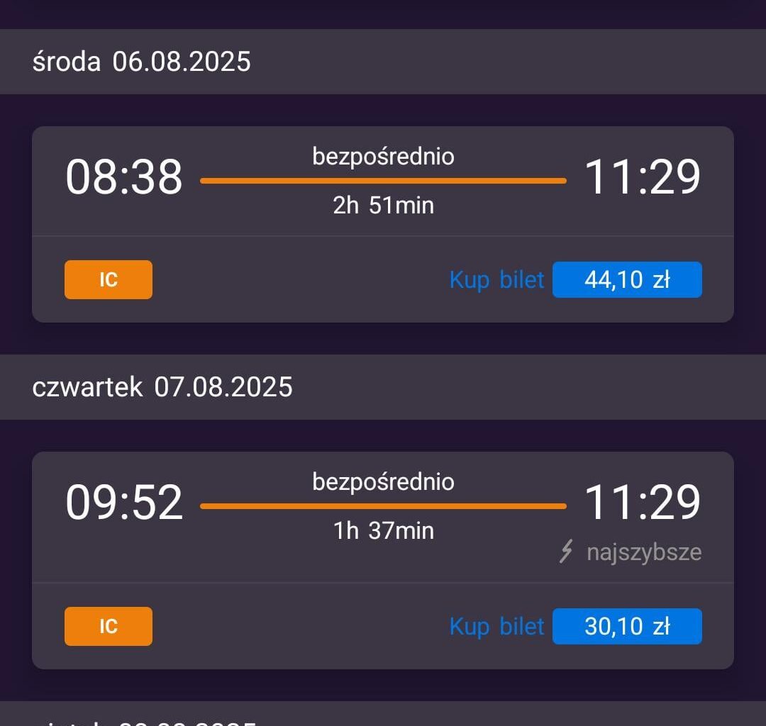 Z cyklu absurdy PKP - pociąg jedzie objazdem, więc ponieważ trasa jest dłuższa, bilet jest droższy.