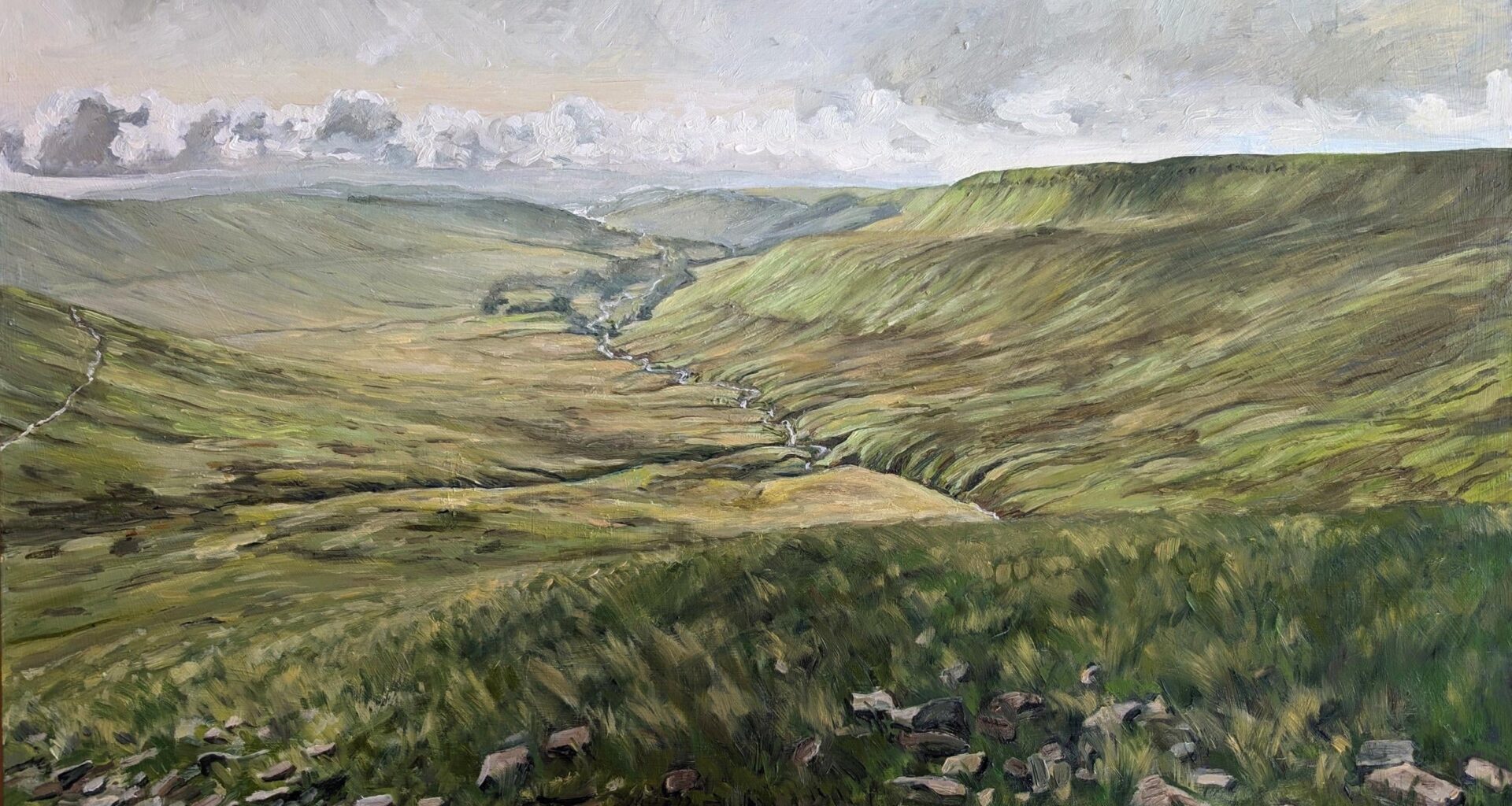 I had the absolute joy of hiking the Pen y Fan horseshoe at dawn in autumn a few years ago. It was cold, muddy and unforgettable. Thought you would enjoy seeing how that morning turned into a painting. It's still one of my favourite walks. "Bannau Brycheiniog, Dawn Light"