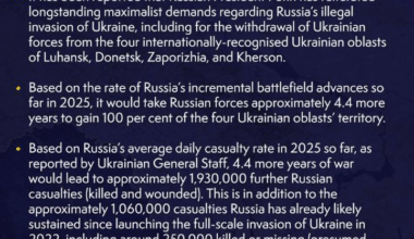 British Ministry Defence IU: It will take Russia another 4.4 years and million+ of casualties to occupy just these 4 regions Putin wants.
