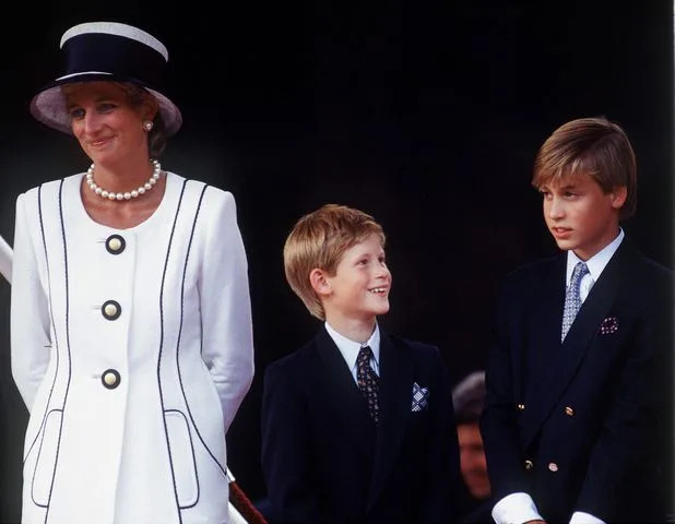 Getty Princess Diana, Prince Harry, and Prince William
