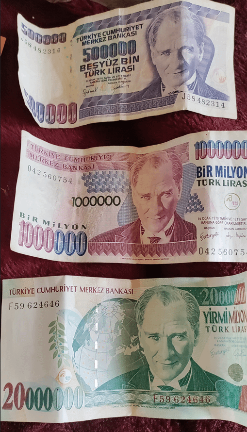 I was given 63 old Turkish notes. I’m finally a millionaire.