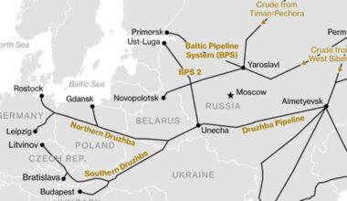 The map of the Druzhba pipeline.