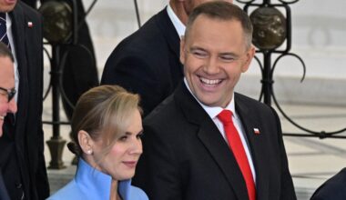 Polands new President Karol Nawrocki (right) and First Lady Marta Nawrocka (left).