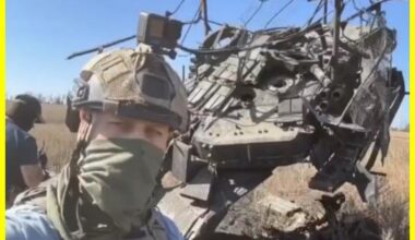 The Russians mistook their own T-90M tank for a supposedly destroyed Leopard 2 and took joyful photos until they found out that it was their burned equipment