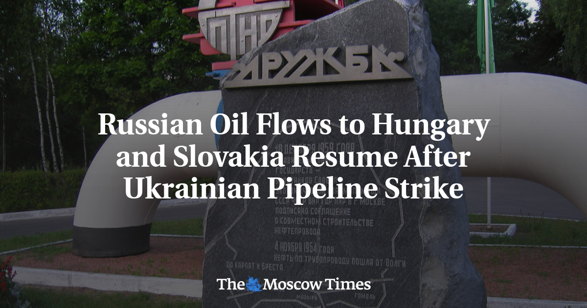 Russian Oil Flows to Hungary and Slovakia Resume After Ukrainian Pipeline Strike