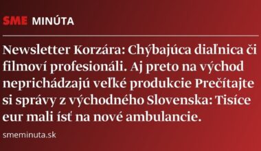 Newsletter Korzára: Prečítajte si správy z východného Slovenska