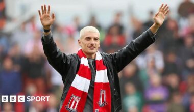 Tomas Rigo is introduced to Stoke fans