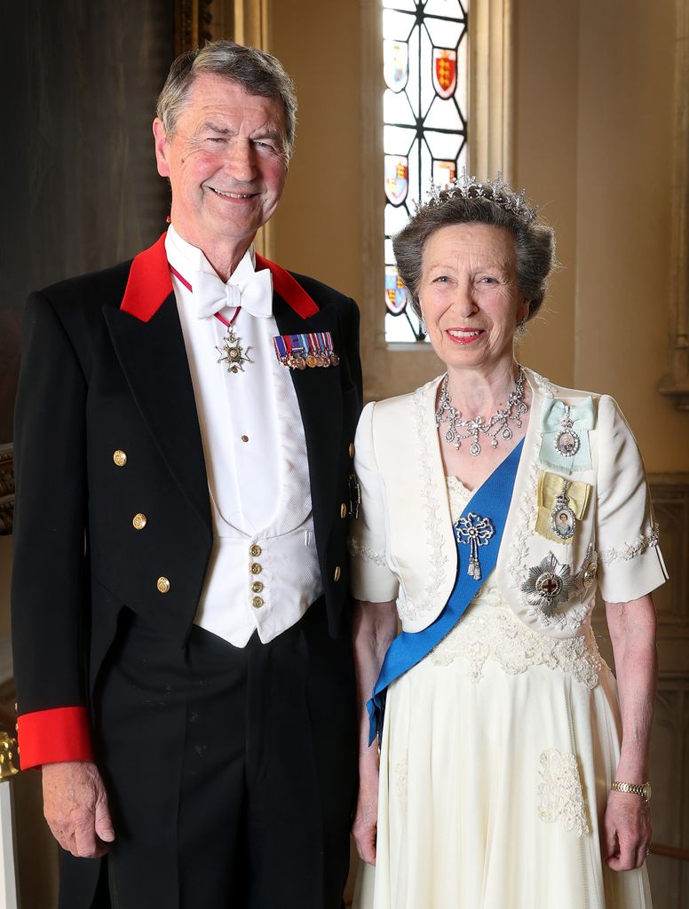 Vice Admiral Sir Tim Laurence and Princess Anne pictured ahead of French state banquet