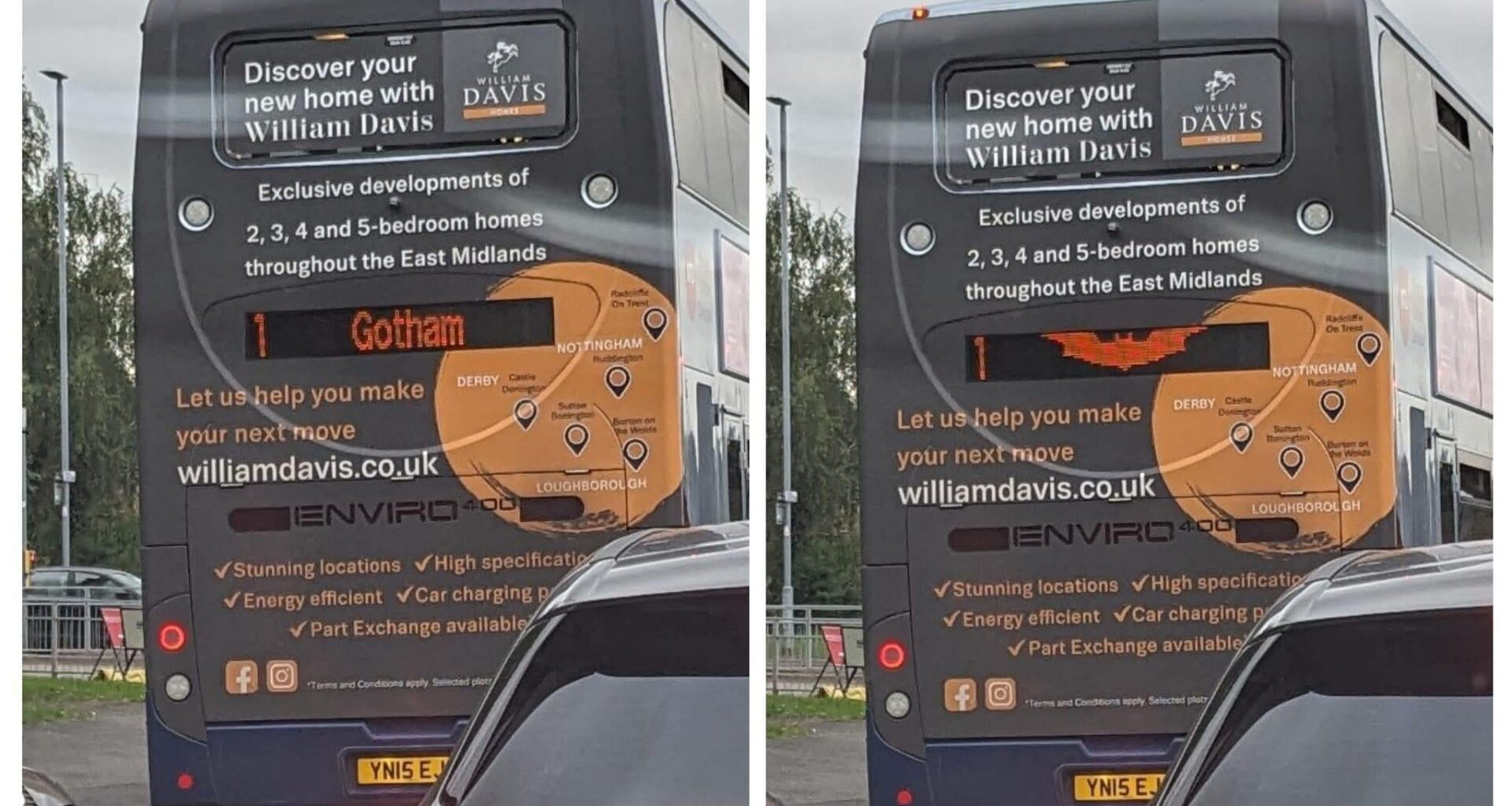 There’s not a huge amount of good reasons to live in Nottingham but the local bus never fails to deliver (Gotham is a suburb and they had to concrete in the village sign due to repeated theft)!