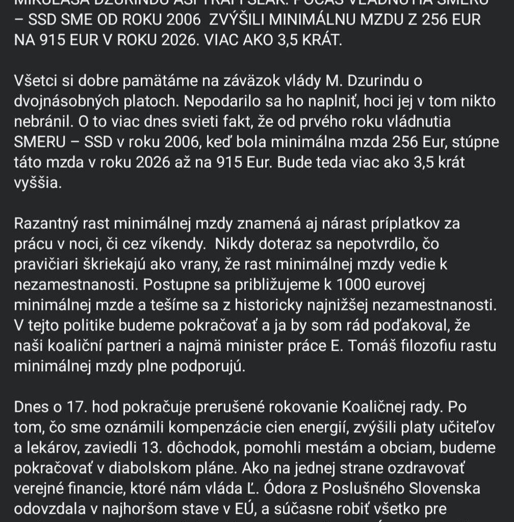 RF a jeho vyjadrenie k minimalnej mzde