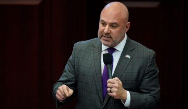 State Rep. Blaise Ingoglia speaks at the Florida State Capitol, March 9, 2022, in Tallahassee, Fla. (AP Photo/Wilfredo Lee, file)