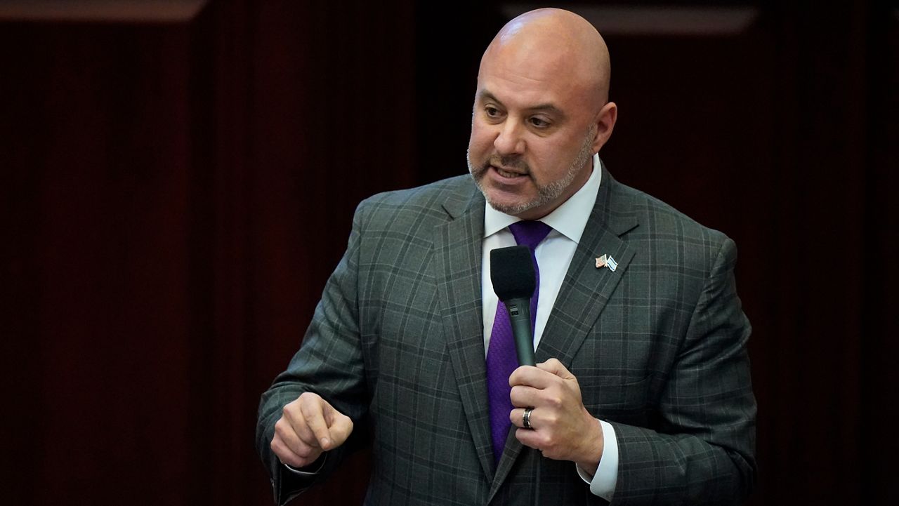 State Rep. Blaise Ingoglia speaks at the Florida State Capitol, March 9, 2022, in Tallahassee, Fla. (AP Photo/Wilfredo Lee, file)