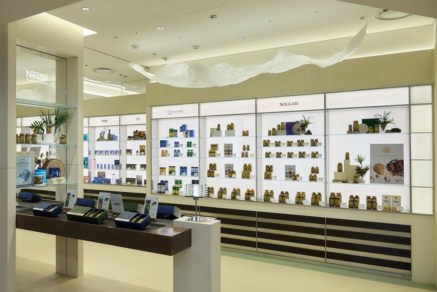 A photo of the Nestle Health Science Store located at Hyundai Department Store, Mokdong outlet in Seoul, South Korea.