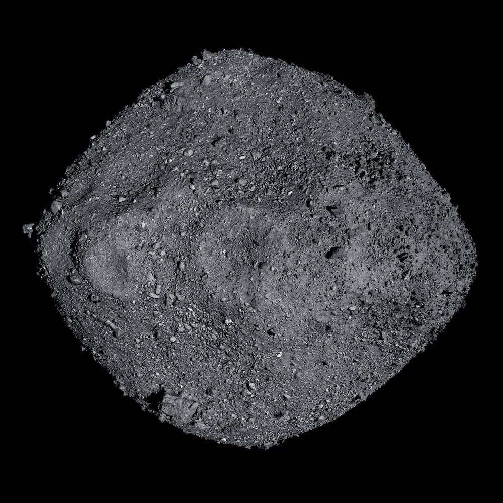 This mosaic of Bennu was created using observations made by NASA’s OSIRIS-REx spacecraft that was in close proximity to the asteroid for over two years (Credit : NASA/Goddard/University of Arizona)