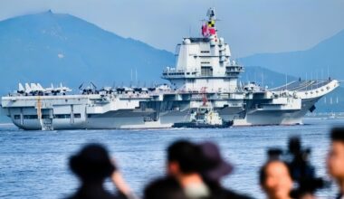 China Aircraft Carrier in Port
