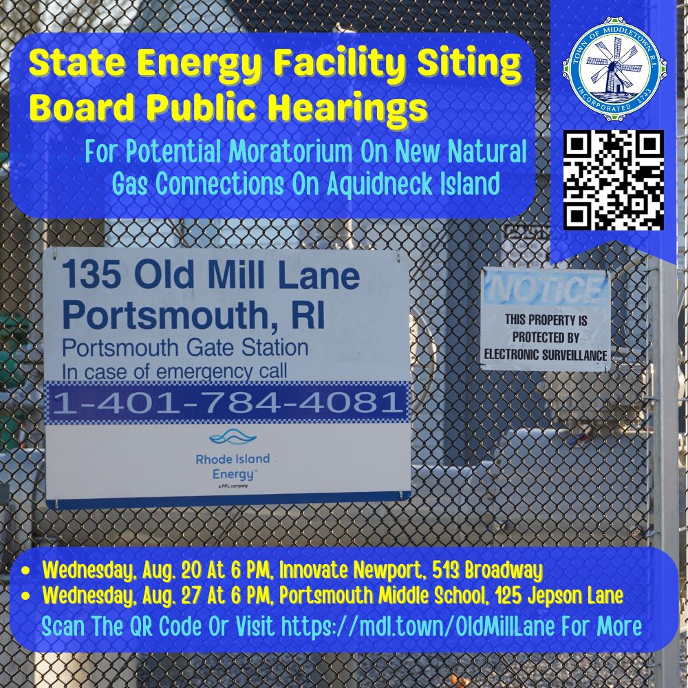 Rhode Island Energy Board to hold public hearings on proposed natural gas moratorium for Aquidneck Island