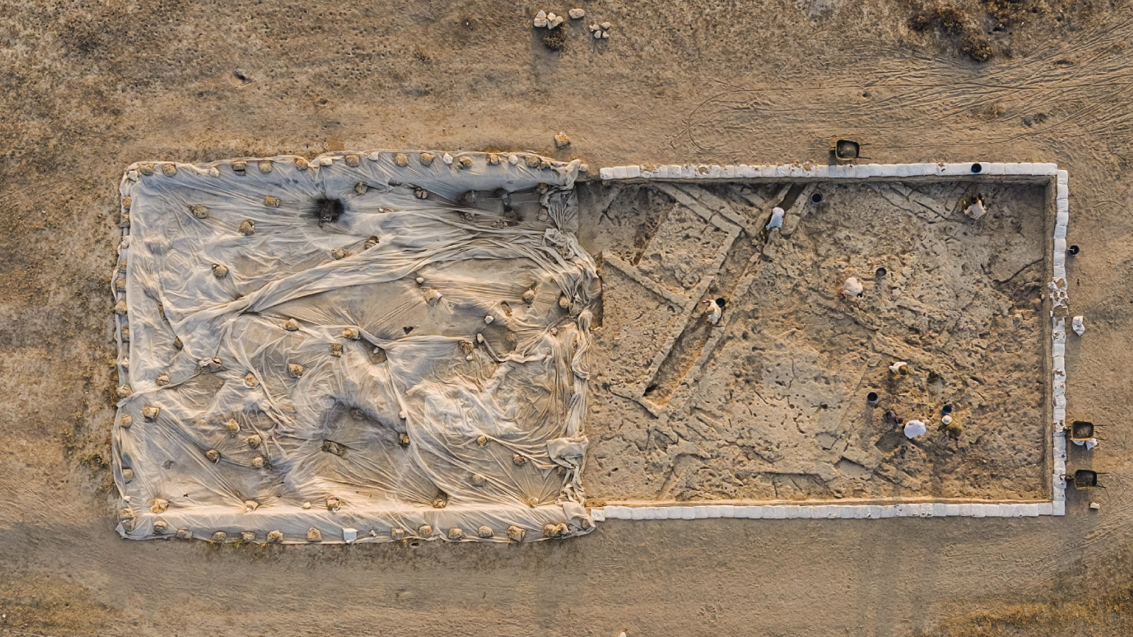At Canhasan 3 Mound in Karaman, archaeologists uncovered one of the earliest known streets of the Neolithic Age, dating back 750 years before the 9,000-year-old Çatalhöyük. Credit: DHA