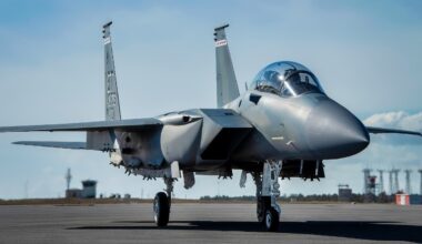 The F-15EX, the Air Force’s newest fighter aircraft, arrives to Eglin Air Force Base, Florida March 11. The aircraft will be the first Air Force aircraft to be tested and fielded from beginning to end through combined developmental and operational tests. The 40th Flight Test Squadron and the 85th Test and Evaluation Squadron personnel are responsible for testing the aircraft. (U.S. Air Force photo/Ilka Cole)