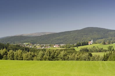 Sanfte Landschaft, dichte Wälder: Idylle pur im Böhmerwald in Oberösterreich.