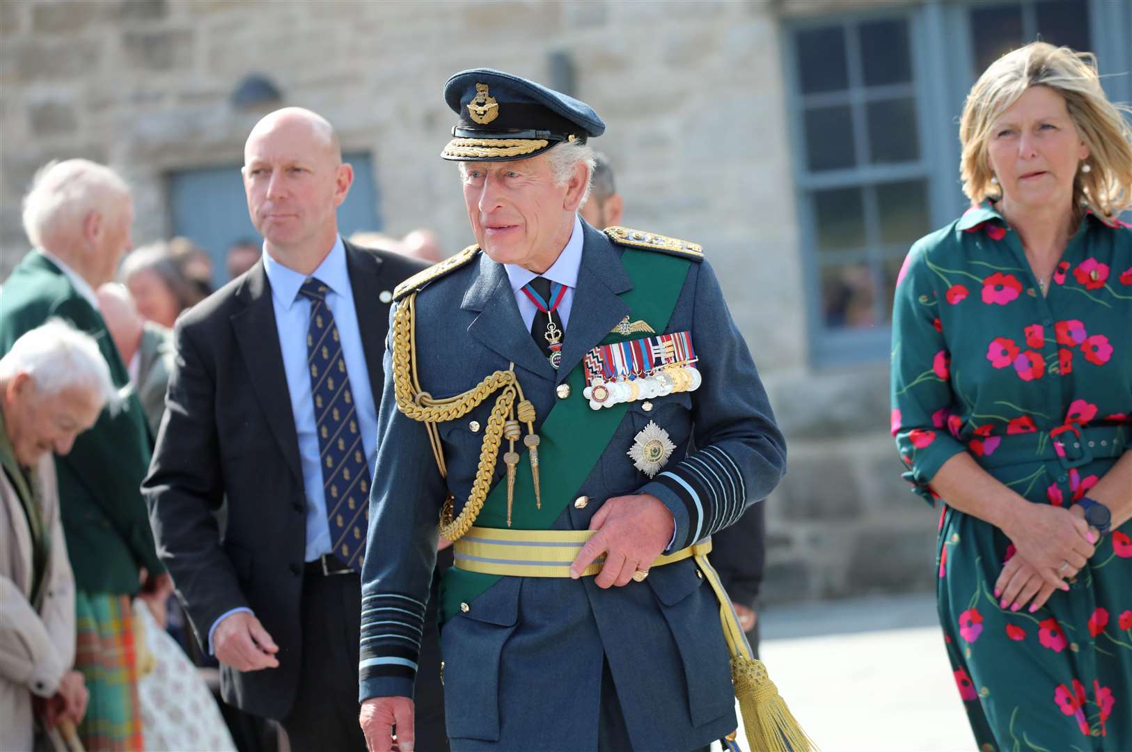 King Charles who was in the village of Brora to open the new heritage centre, (Brora Highland Scotland)....pic Peter Jolly