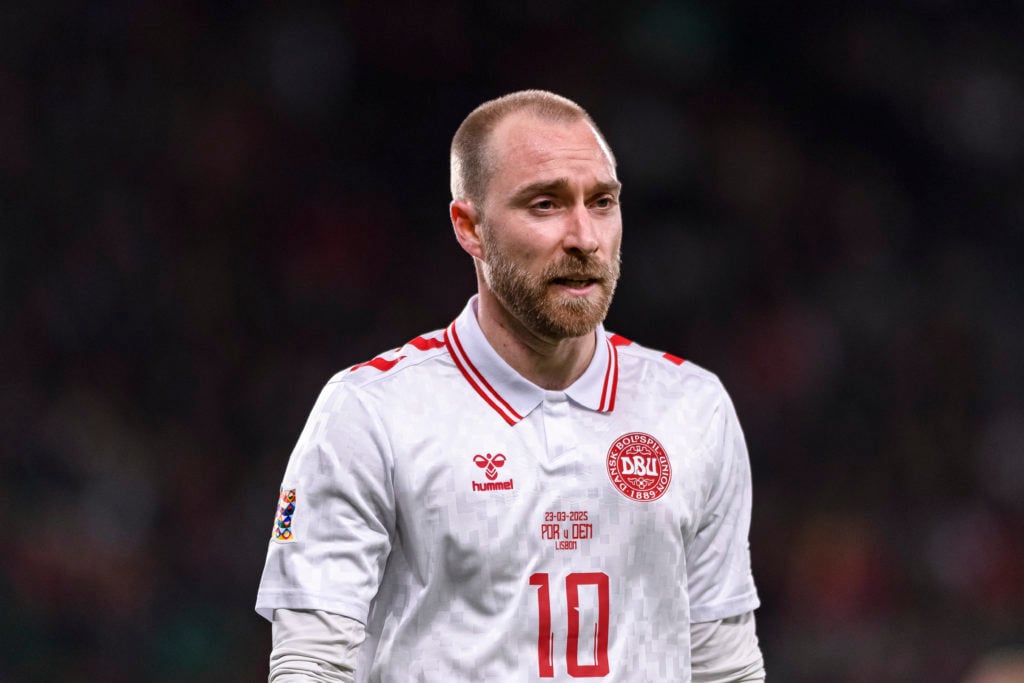 Christian Eriksen playing against Portugal