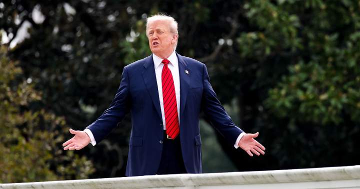 Trump takes surprise walk on White House roof, jokes he’ll install ‘missiles’ - National
