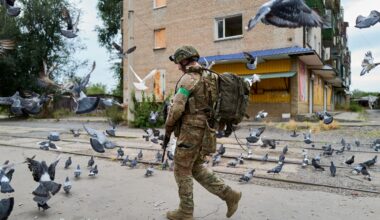 Ukrainian soldier in Dobropillia, Ukraine, on March 10, 2025.