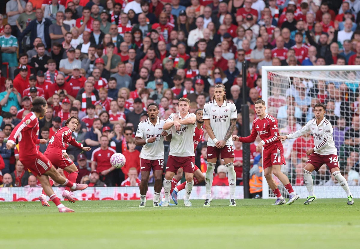 Liverpool 1 Arsenal 0: Incredible Szoboszlai free kick from distance wins it at Anfield