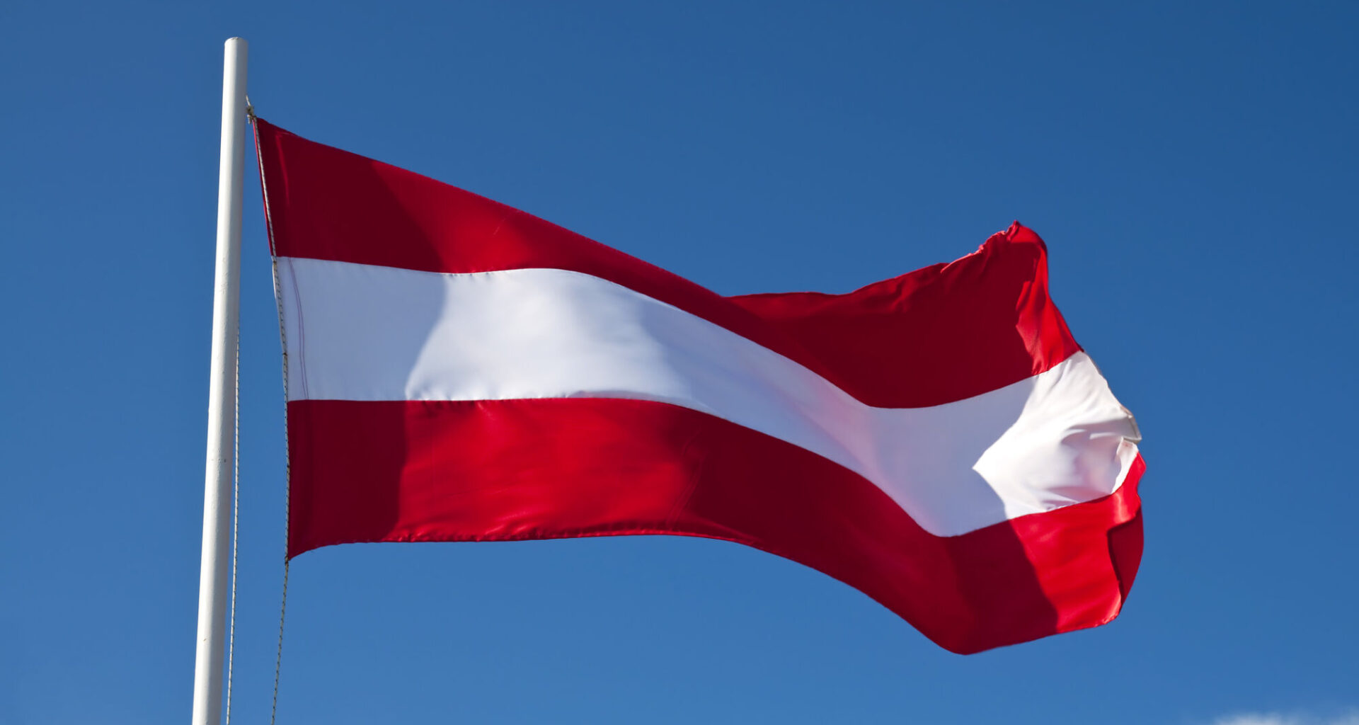 Austrian flag waving in the wind
