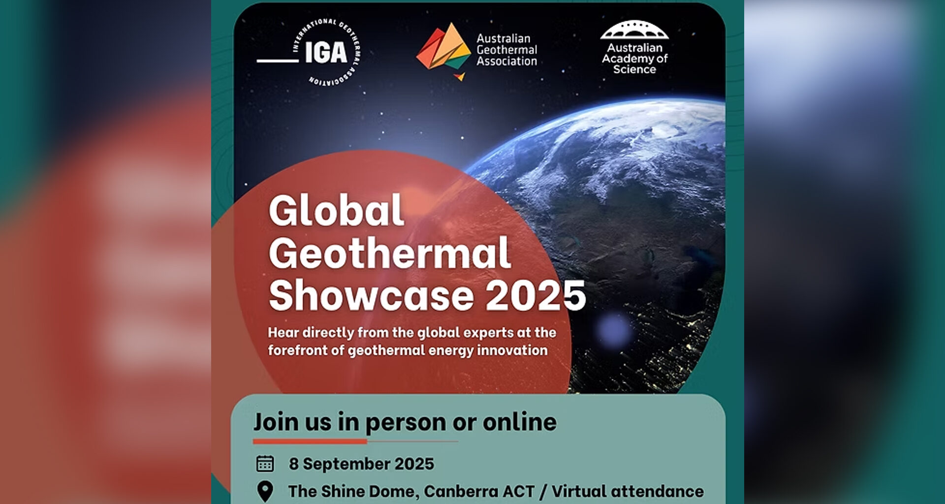 Registration open – Global Geothermal Showcase; 8 September 2025; Canberra, Australia